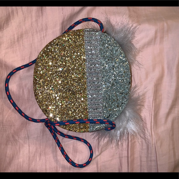 Jcrew crewcuts furry glitter side purse